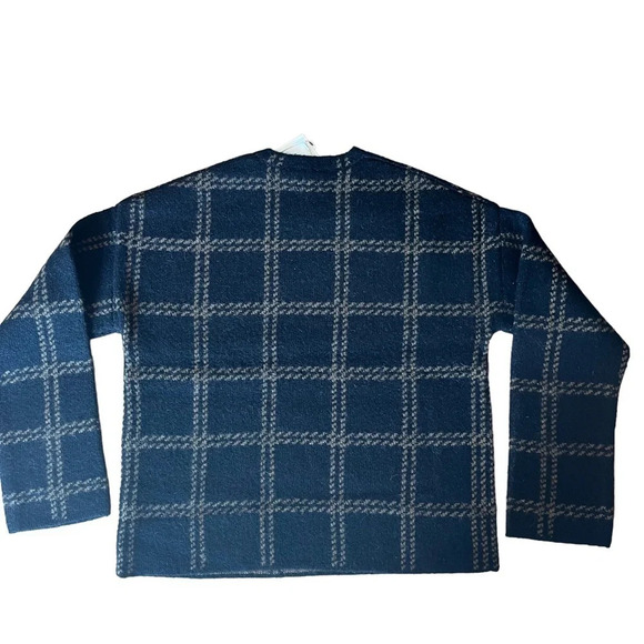 NWT Vince Windowpane Plaid Alpaca & Wool Pullover Sweater Size S - Picture 7 of 8